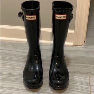 Hunter Kids Original Gloss Rain Boots Black Sz 3